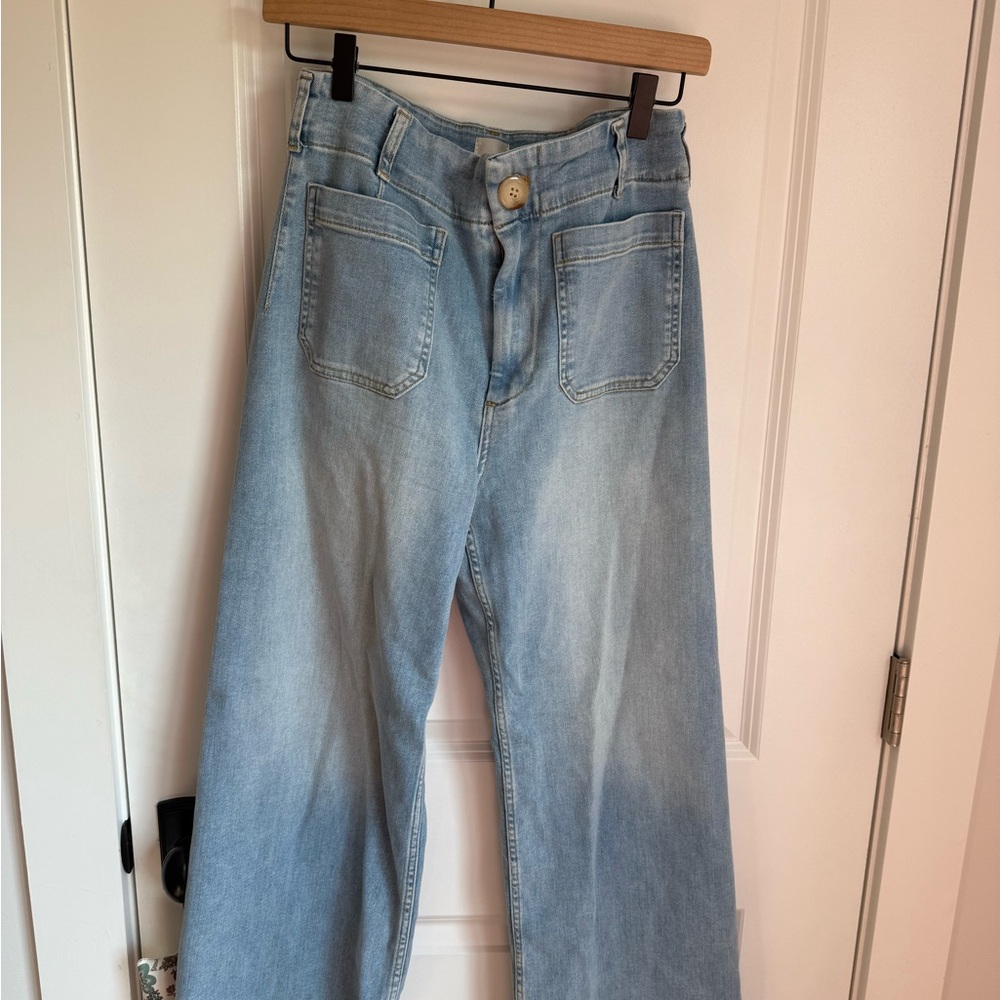 Maeve Blue Flare Wide Leg Jeans